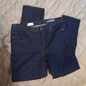 Gap Dark Wash Real Straight Blue Jeans 28